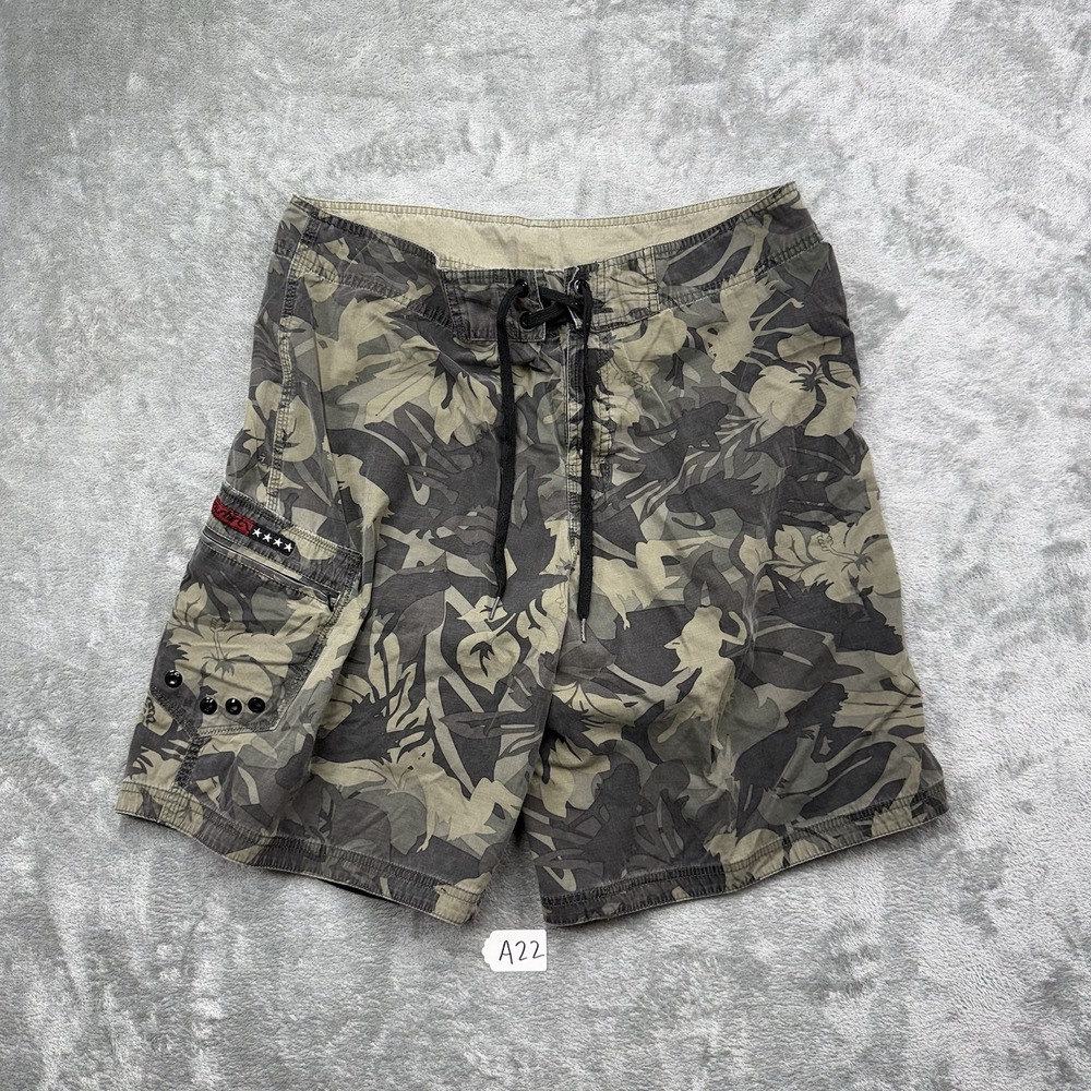 Vintage Crazy Shirts Men's Boardshorts Size 36 Tropical Camo Swim Trunks